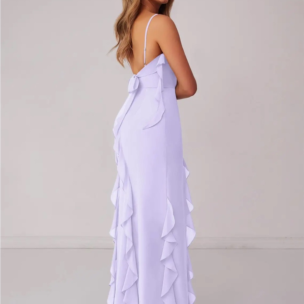 Elegant Lavender Ruffle Dress